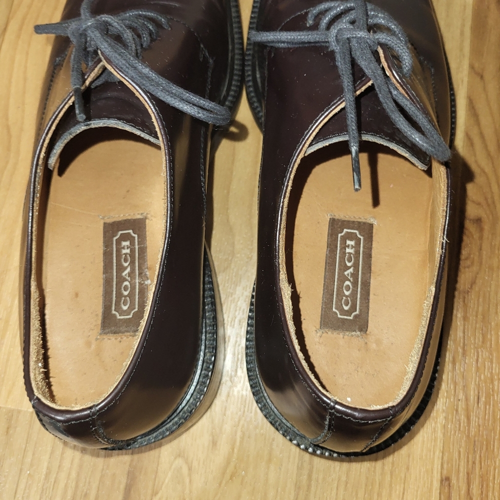 Coach Men's Stanley Dress Shoe Brown Leather Size 8 D Lace Up Round Toe GUC - Picture 5 of 8
